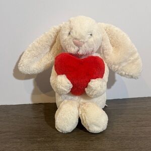 Bashful red love heart bunny jellycat 8”